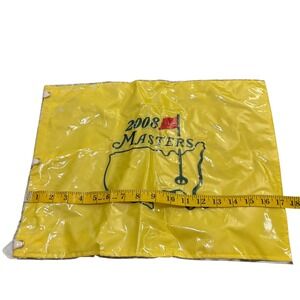 2008 Masters Tournament Golf Pin Flag Yellow Augusta National Souvenir 17x13
